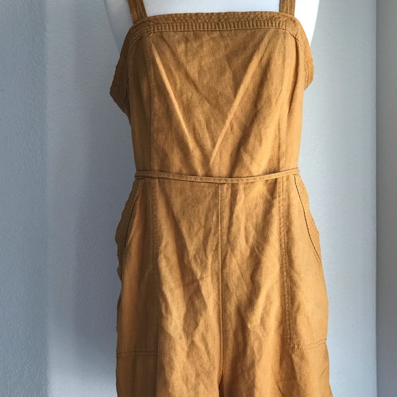 Old Navy Linen Boho Chic Smocked Romper Shorts with Pockets Adj. Straps sz Large - Picture 14 of 16